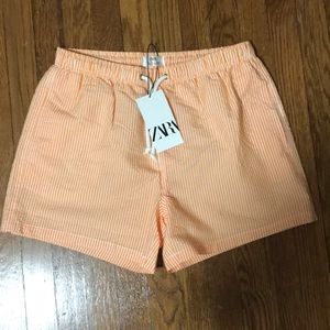 NWT Men’s Zara Swimsuit Orange & White